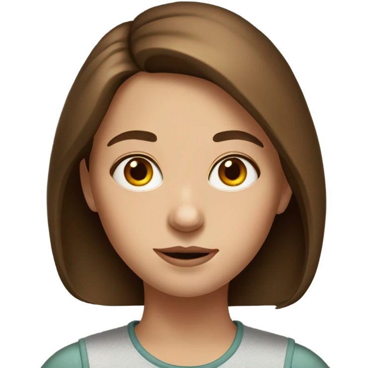 realistic portrait of brown-haired girl emoji