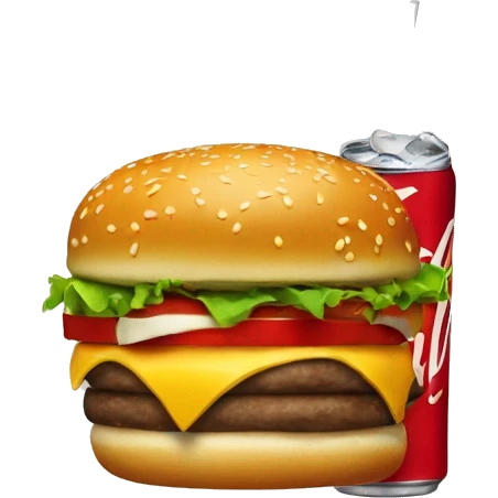 cheeseburger with a coke emoji