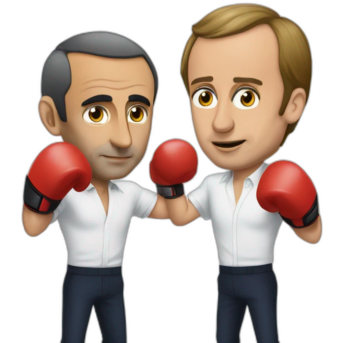eric zemmour boxing with emmanuel macron emoji