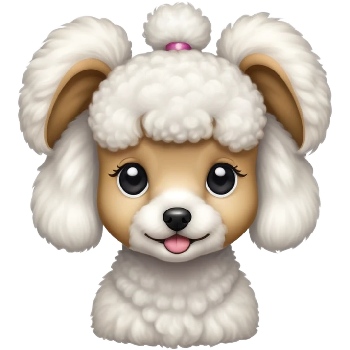 Small poodle with high ponytail emoji
