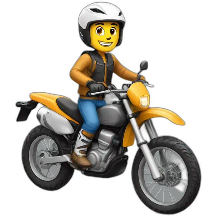 Nice guy on a trial bike emoji