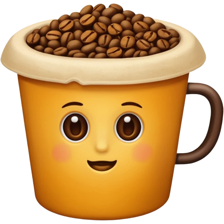 puntero formado por un grano de cafe emoji