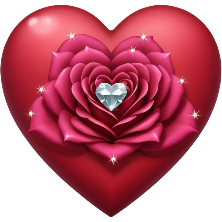 heart with a dark rose and diamond emoji
