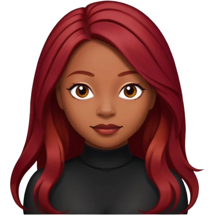 LaTavia Robeson with long dark red hair emoji