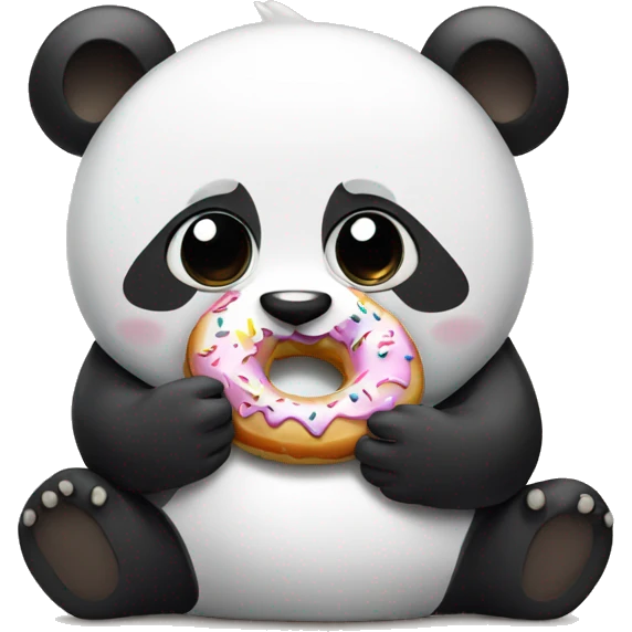 panda eating a donut emoji