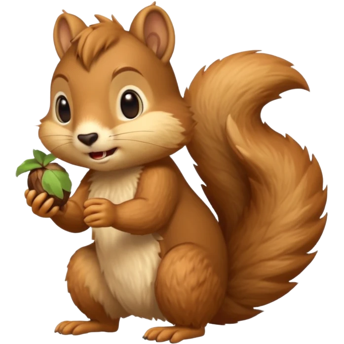 saber-toothed squirrel character with acorn, full body emoji