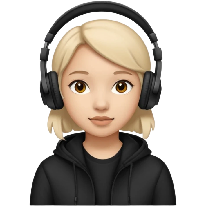 girl with Black Headphones emoji