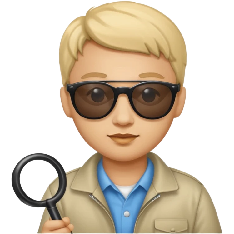 A blind person wearing sunglasses and holding a guide cane emoji
