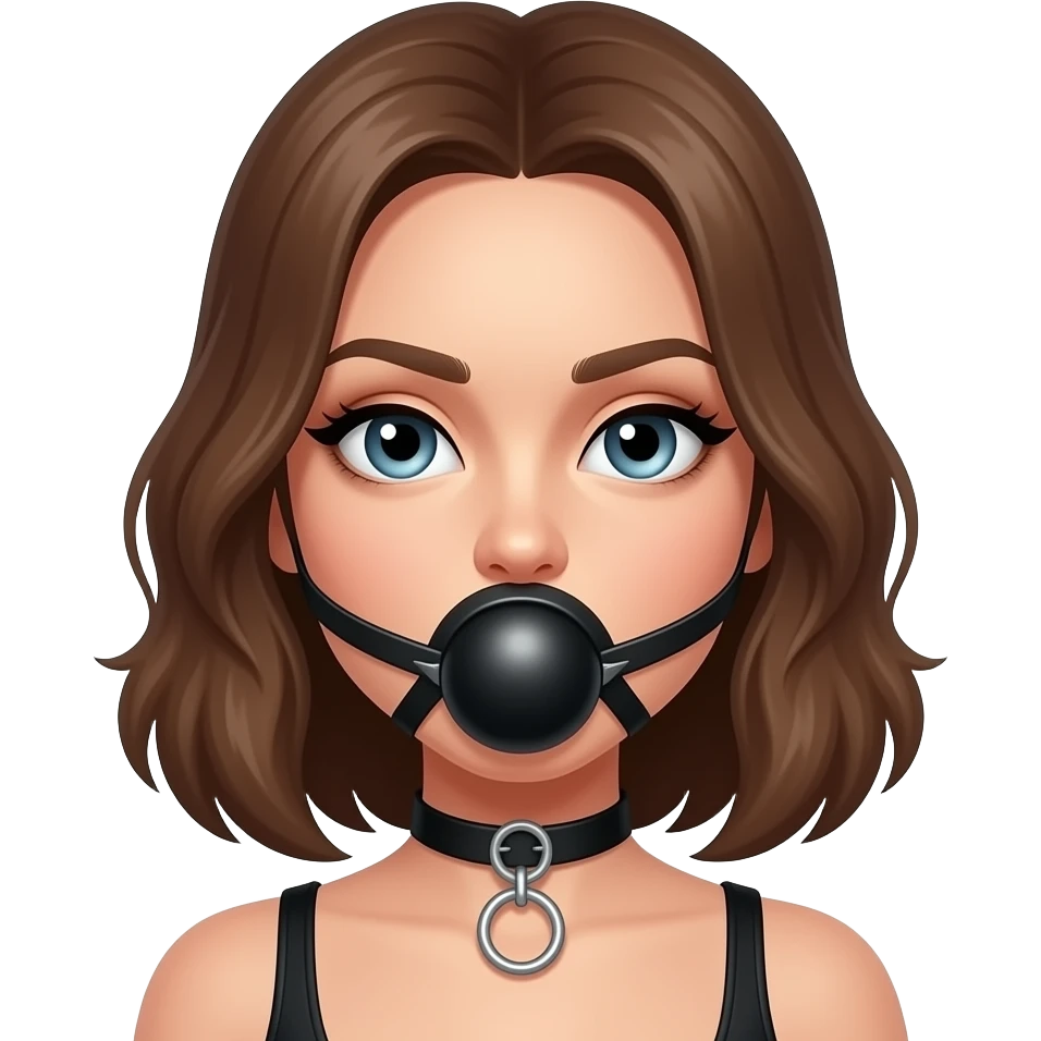 female submissive wearing a ball gag emoji