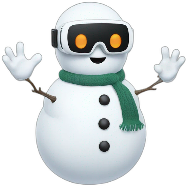 Snowman in vr headset, full body, Christmas emoji