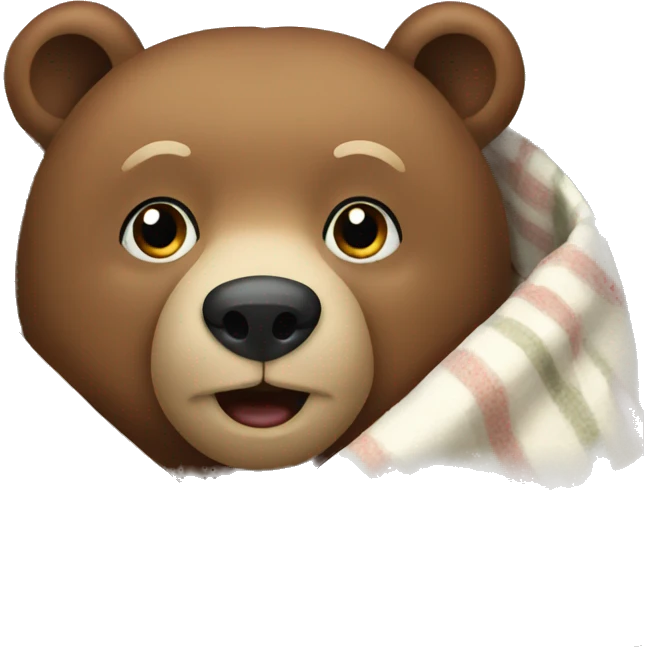 bear cozy in blanket emoji