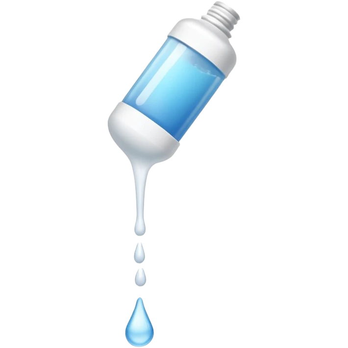 individual white glue white drops falling and dripping out of a tube emoji