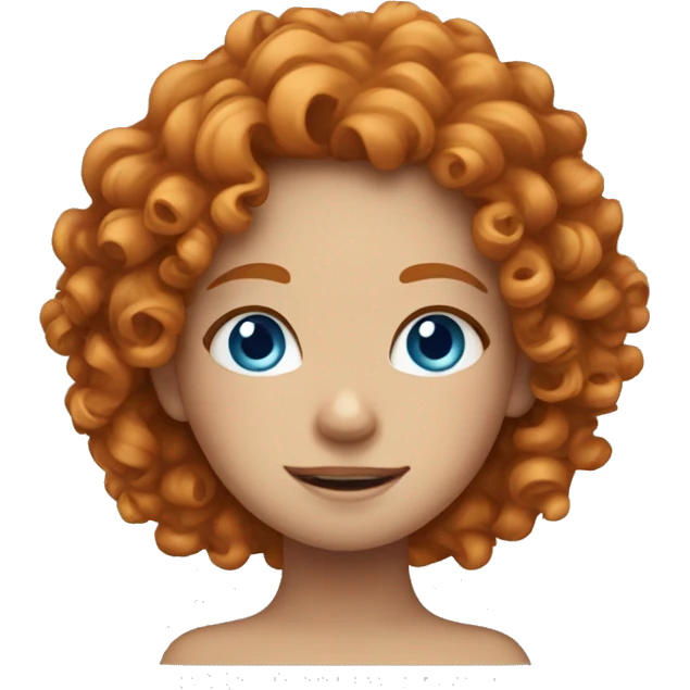 curly haired ginger girl with blue eyes emoji
