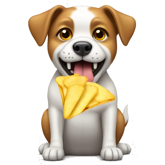 Dog eating chips emoji