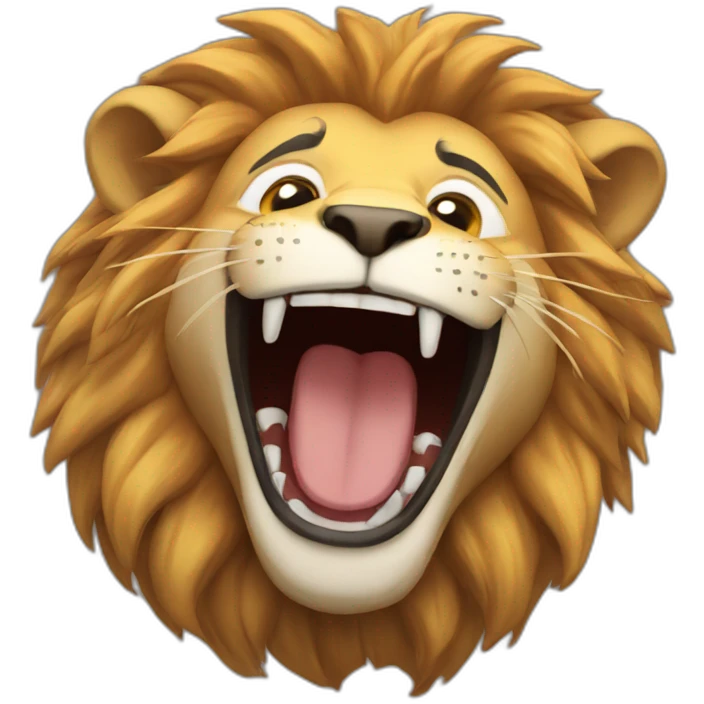 Lion laughing emoji