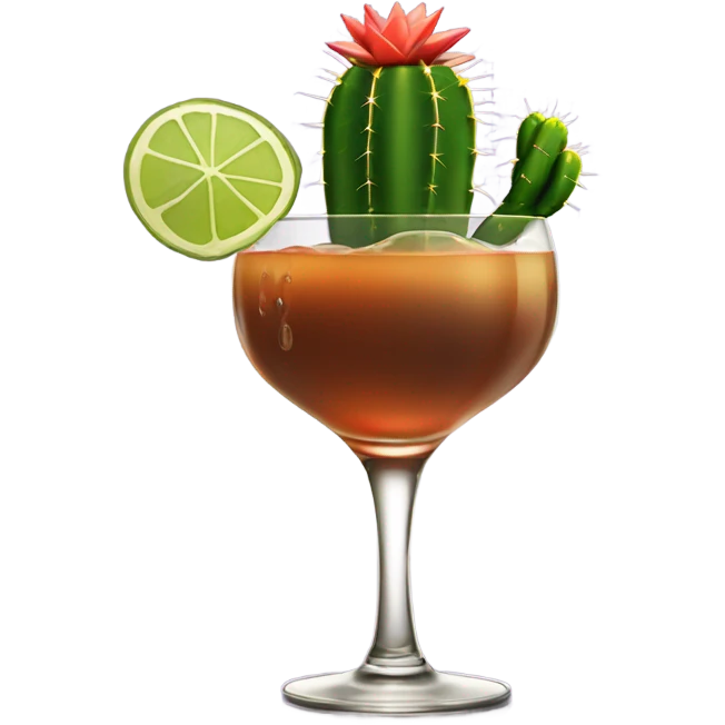 A cactus drinking a Manhattan  emoji