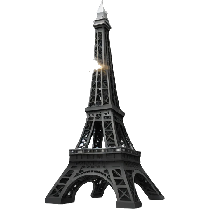 black eiffel tower with white sparks emoji