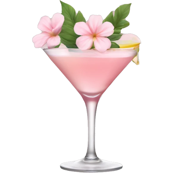 Cocktail with light pink flowers emoji