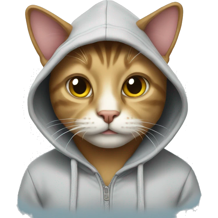 Cat wearing a hoodie  emoji