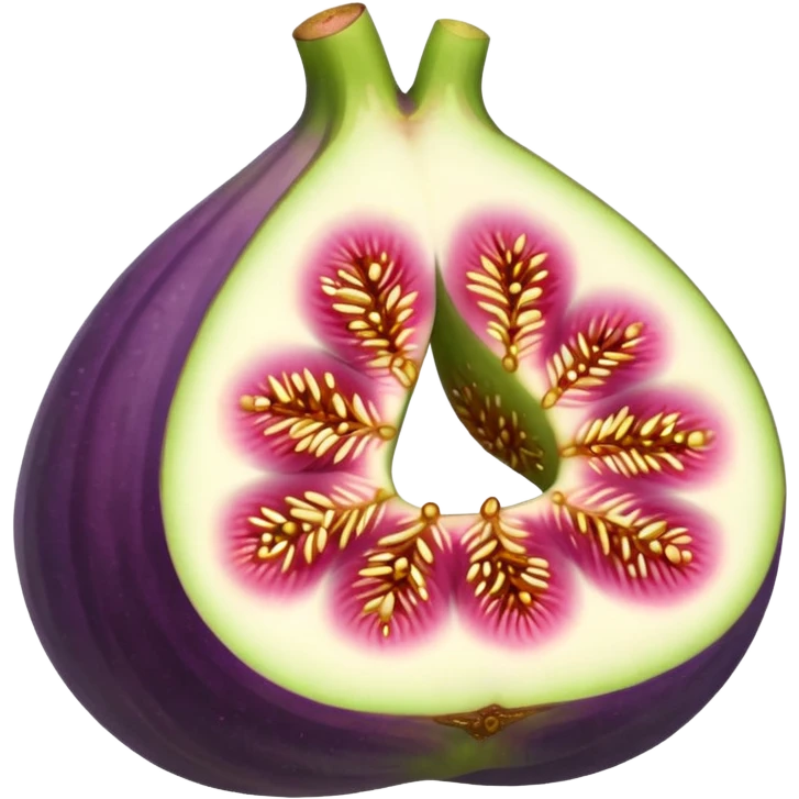 Please create a emoji of a single half of a fig with the internal seeds make it cute emoji