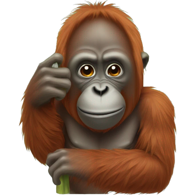 Orangután holding palm trees emoji