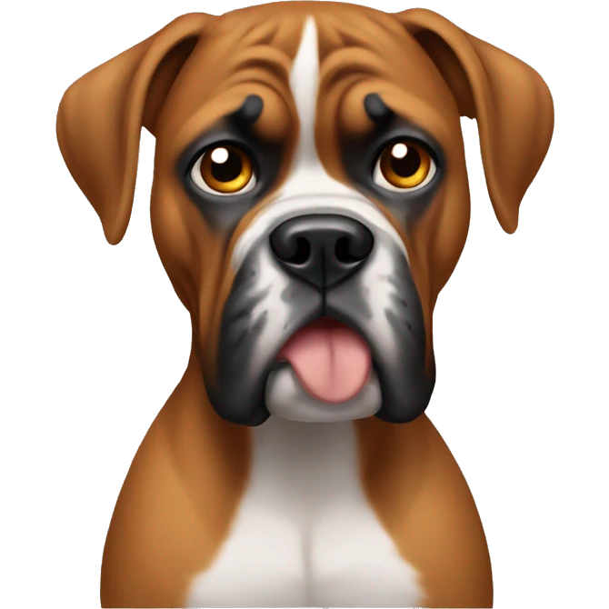 Upset boxer dog  emoji