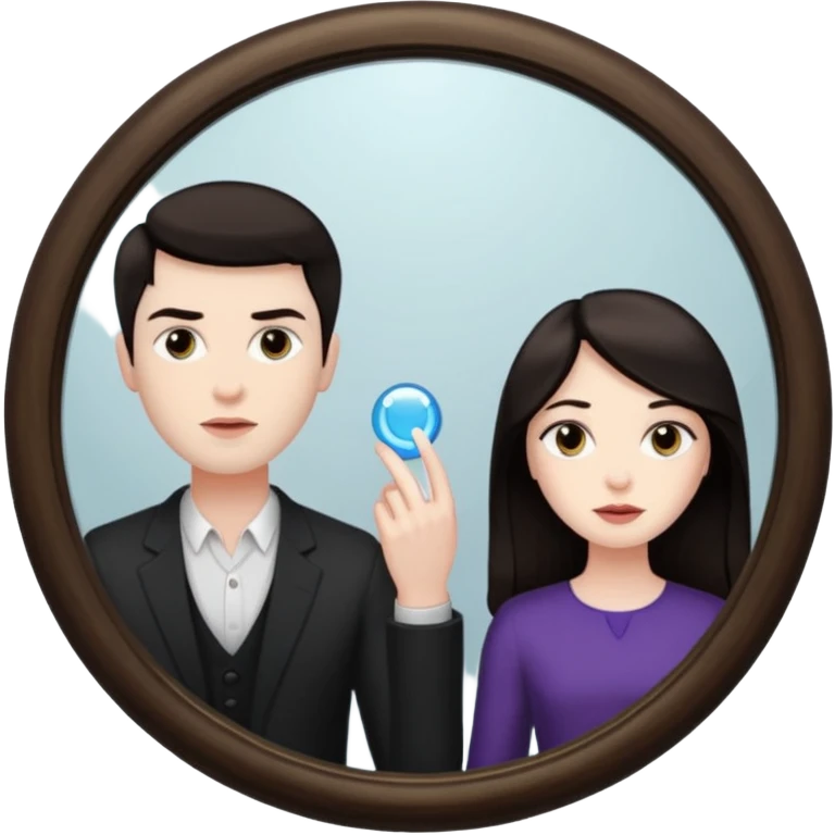 Spooky Man  in mirror behind woman emoji