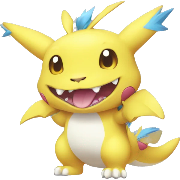 Kawaii cool Digimon-Pokémon-animal full body emoji