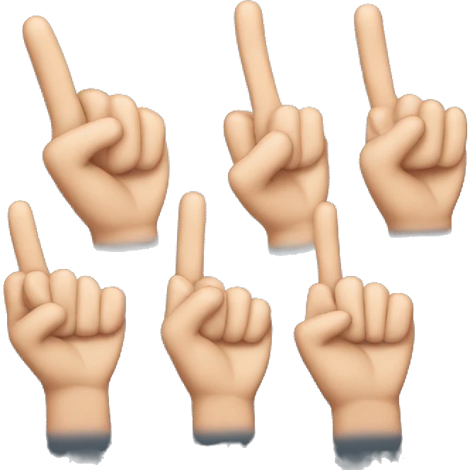 thumb, index and middle finger emoji