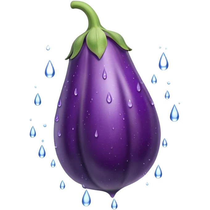 Eggplant with water squirting out emoji