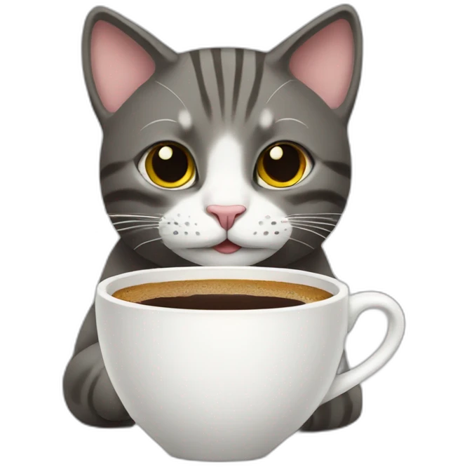 Cat drinking coffee emoji