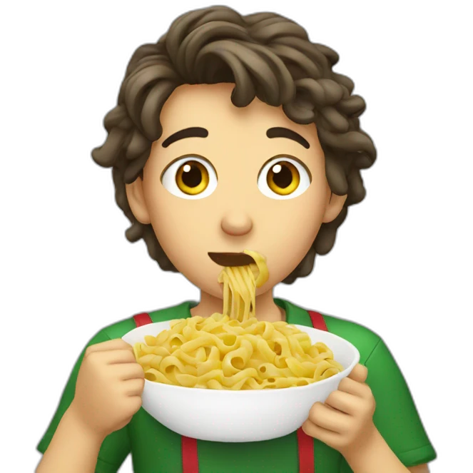 italian teenager eating pasta emoji