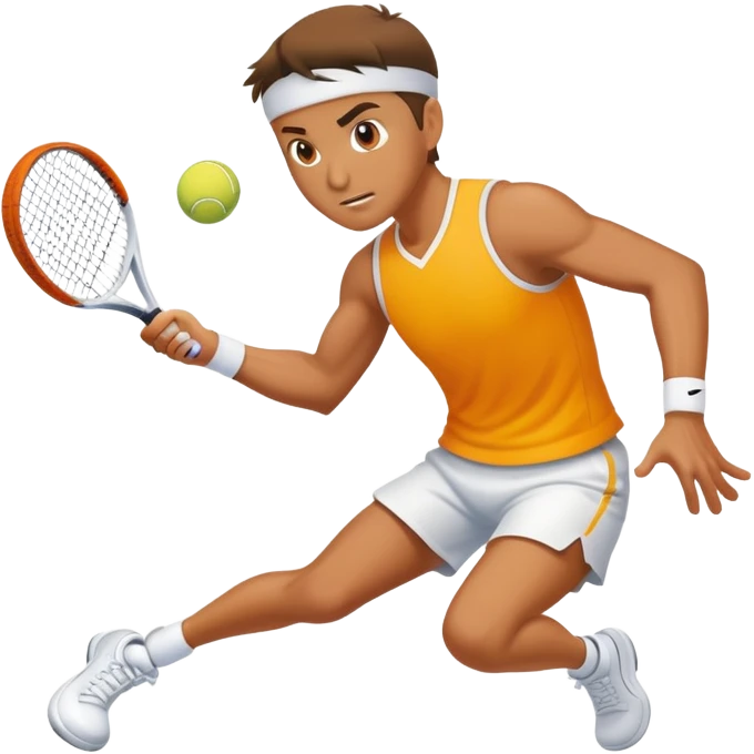Tennis player smashes ball emoji