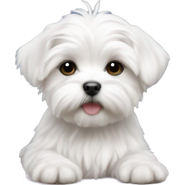 2 baby Maltese puppies emoji