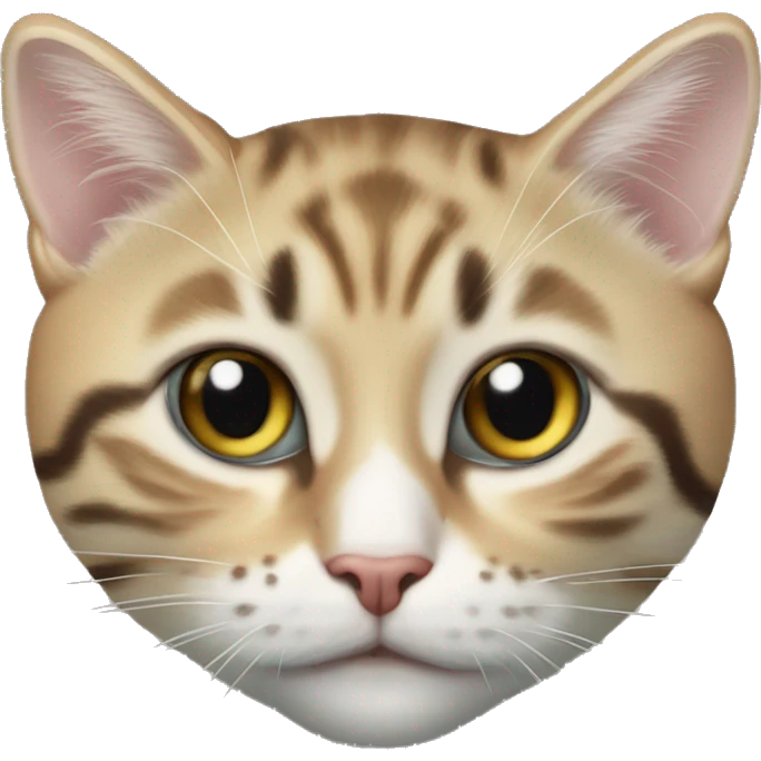 Котик рыжий лежит и играет с зелёным резиновым мячиком  emoji
