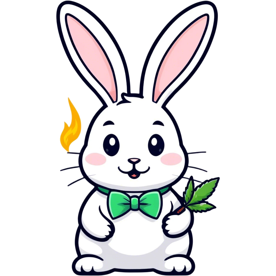 Easter Bunny with Marijuana emoji