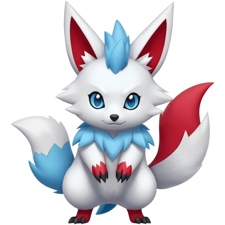 Epic Shiny Cool Cute Kawaii Zangoose-Zorua-Pokemon-fakemon-hybrid-animal Full Body  emoji