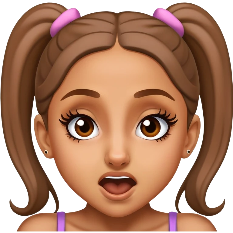 Ariana grande making a crazy face emoji