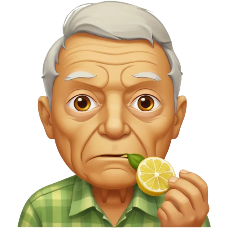 Lemon pickles eating grandfather spicy emoji