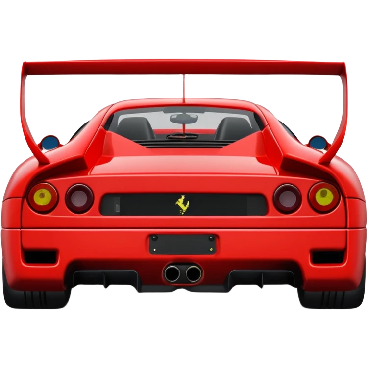 Ferrari F40, simplified, bright red, rear view, no text emoji