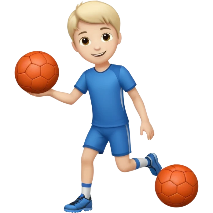 Boy with a ball in his hand full body emoji