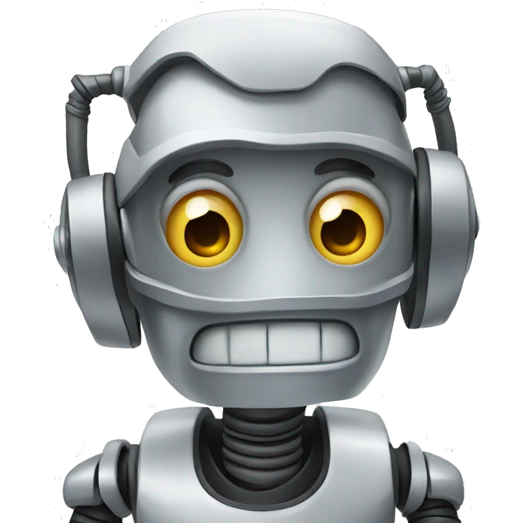 A cartoon funny robot emoji