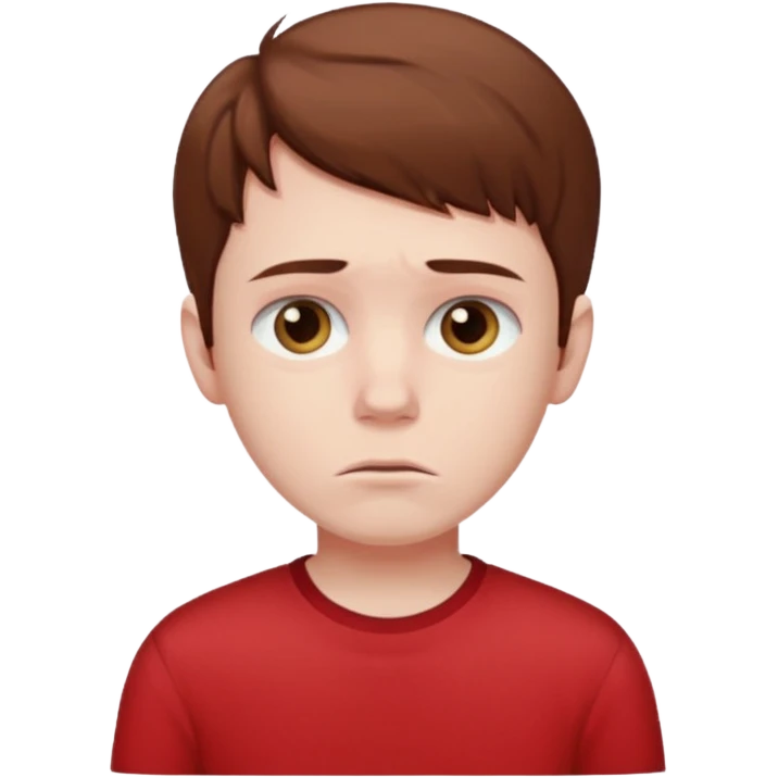 Sad boy with red shirt emoji