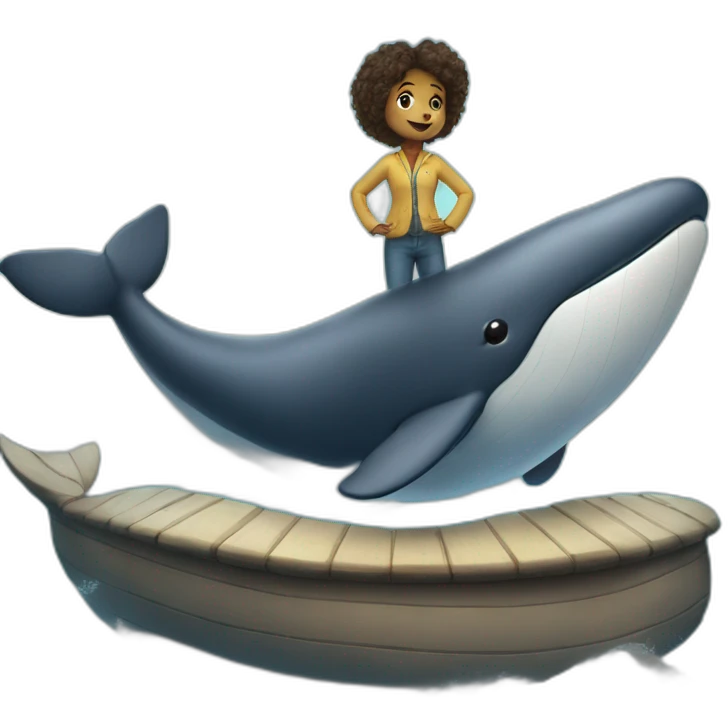 Dinde standing on a whale  emoji