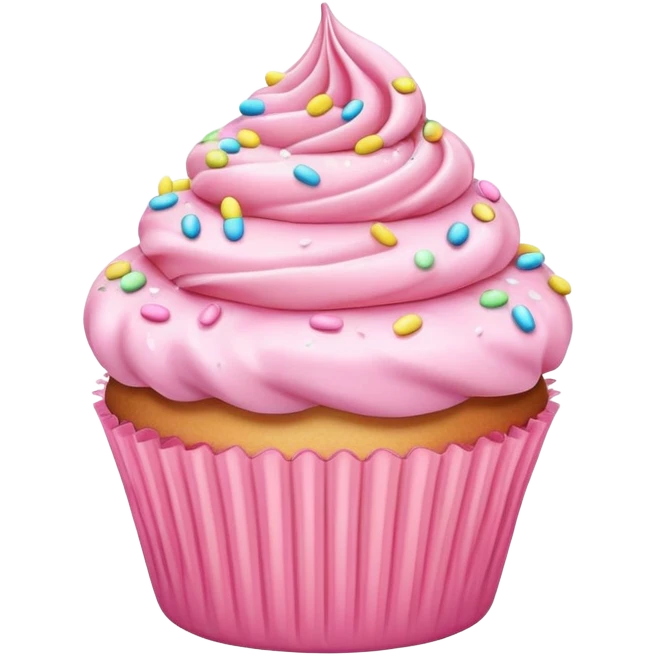 Happy pink pastel cupcake emoji