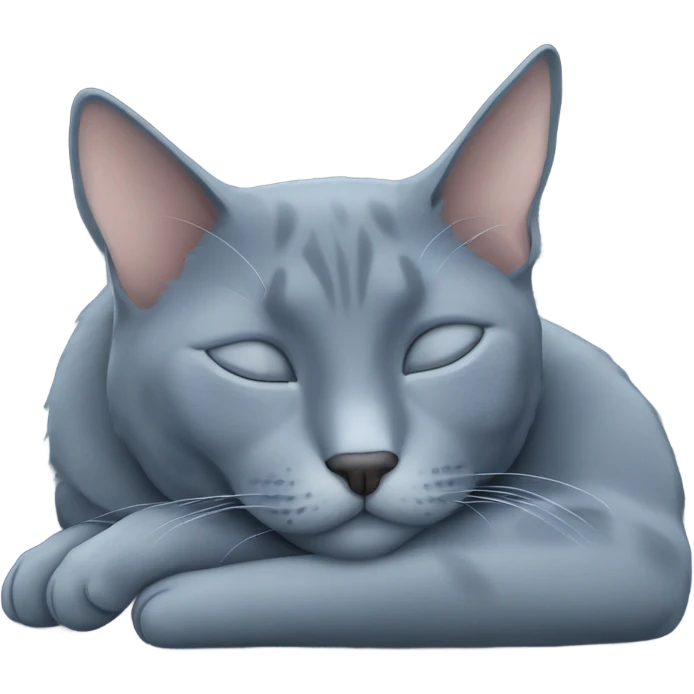 Russian blue cat sleeping  emoji
