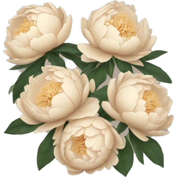 Beige peonies  emoji