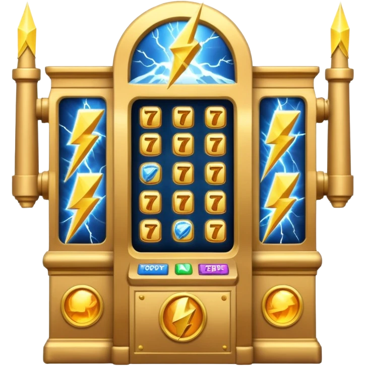 Gates of Olympus slot machine emoji featuring a golden gate, lightning, and Zeus emoji
