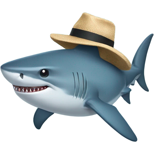 shark with hat emoji