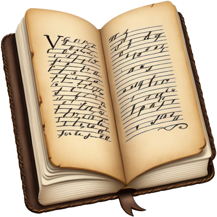 open diary with writing emoji
